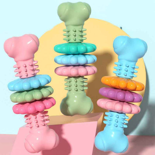 Dog Chew Toy Dog Bone Type Dogs Teeth Cleaning Toys Indestructible TPR Bone Chewing Bite Resistant Teething Toys Pet Products
